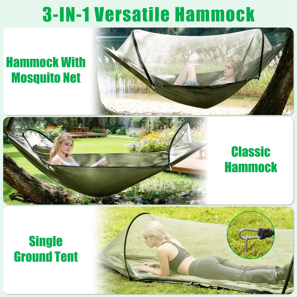 Bug-Free Camping Naps: Packable Hammock with Mosquito Net