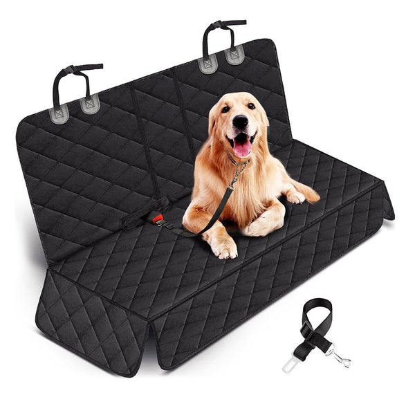 Waterproof Quilted Dog & Cat Car Seat Cover with Pockets